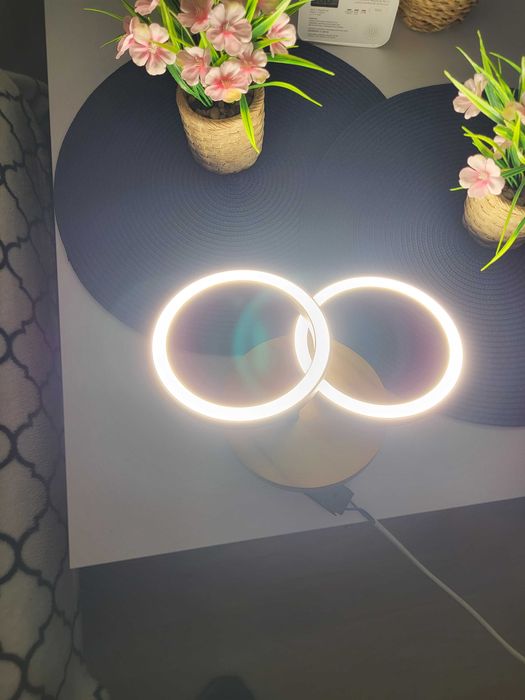 Kinkiet Rog czarny z drewnem LED Inspire