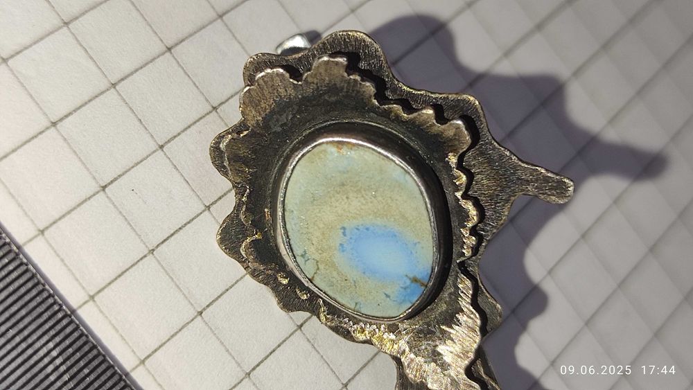 Комплект серьги и кольцо с бирюзой серебро, от про бабки