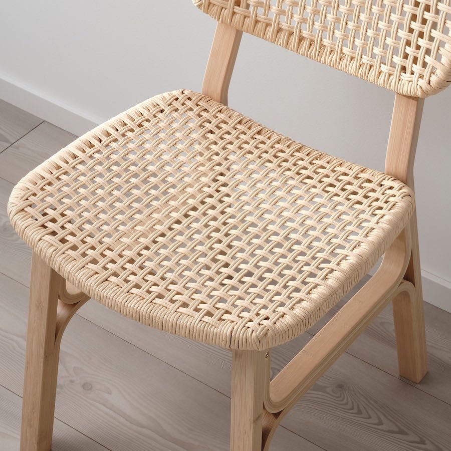 Krzesło rattanowe Ikea Voxlov boho bambus rattan