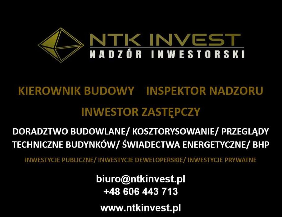 Kierownik Budowy / Inspektor Nadzoru  / Przeglądy Budynków Grójec-Wawa