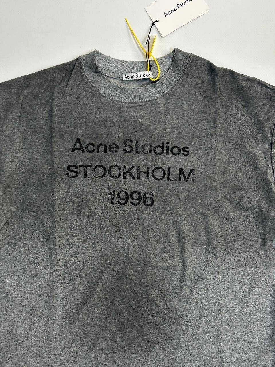 Футболка сіра Acne Studios STOCKHOLM 1996 серая distressed M L