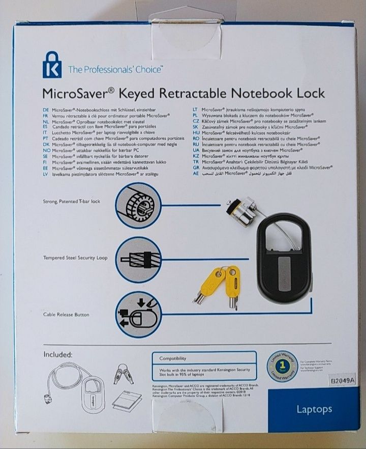 Zabezpieczenie do laptopa MicroSaver Keyed Retractable Notebook Lock