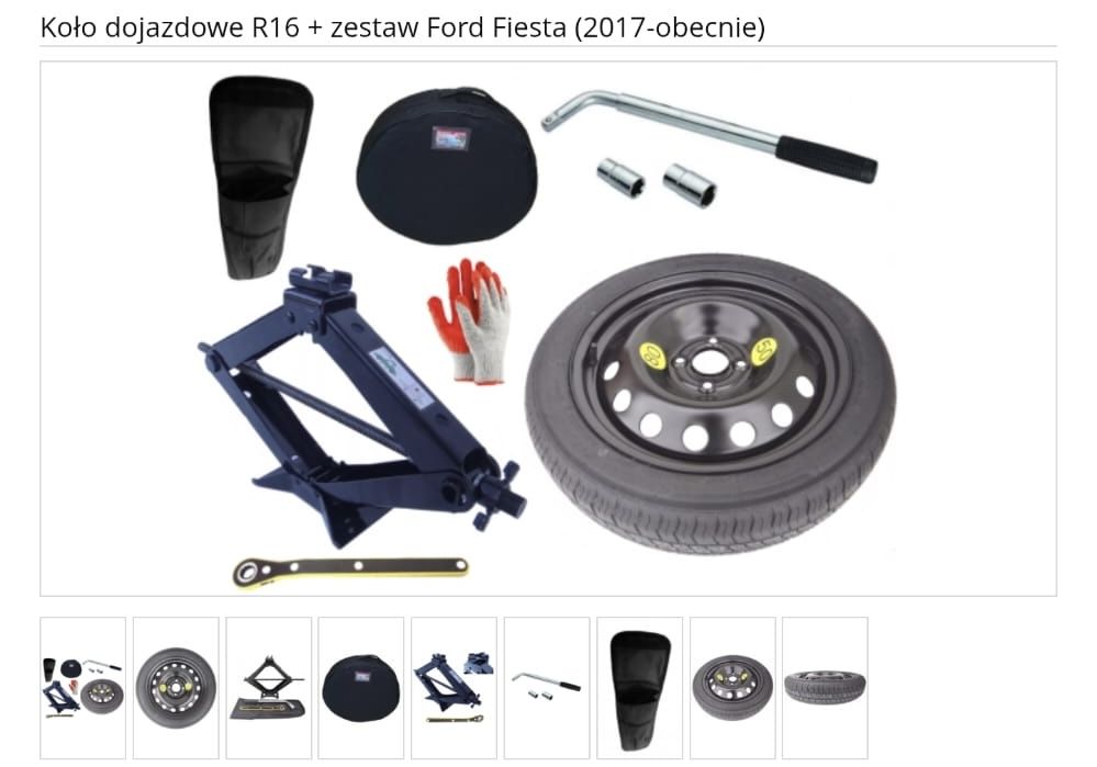 Koło dojazdowe R16 + zestaw Ford Fiesta (2017-obecnie)