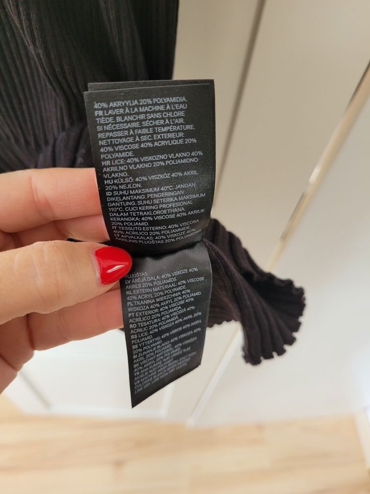 Sukienka dzianinowa czarna H&M r. 36 nowa z metką