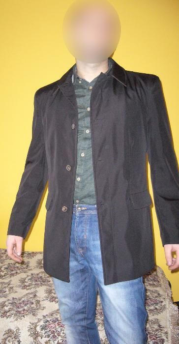 ELEGANCKI płaszcz okres przejściowy do garnituru satynowany