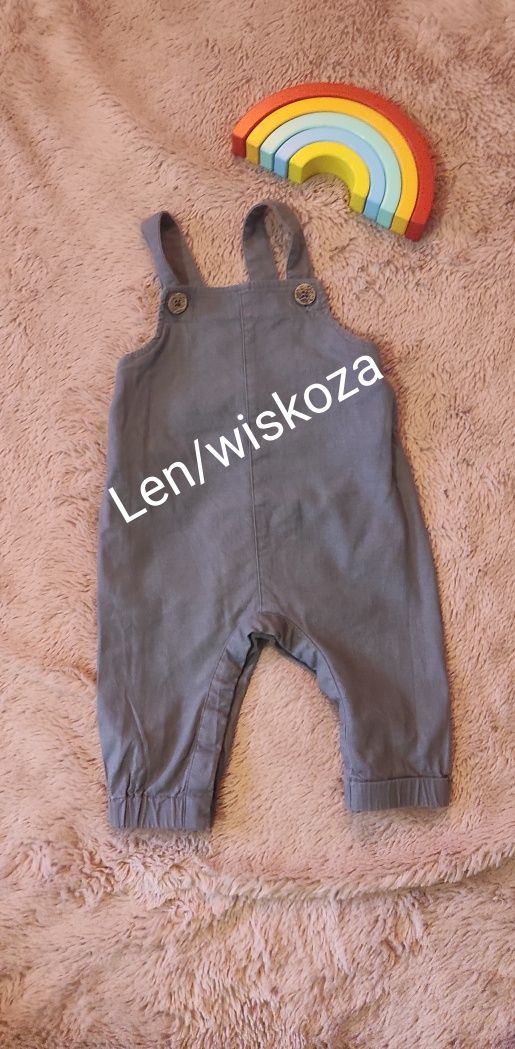 Lniano wiskozowe ogrodniczki. Lil'Atelier rozmiar 62
