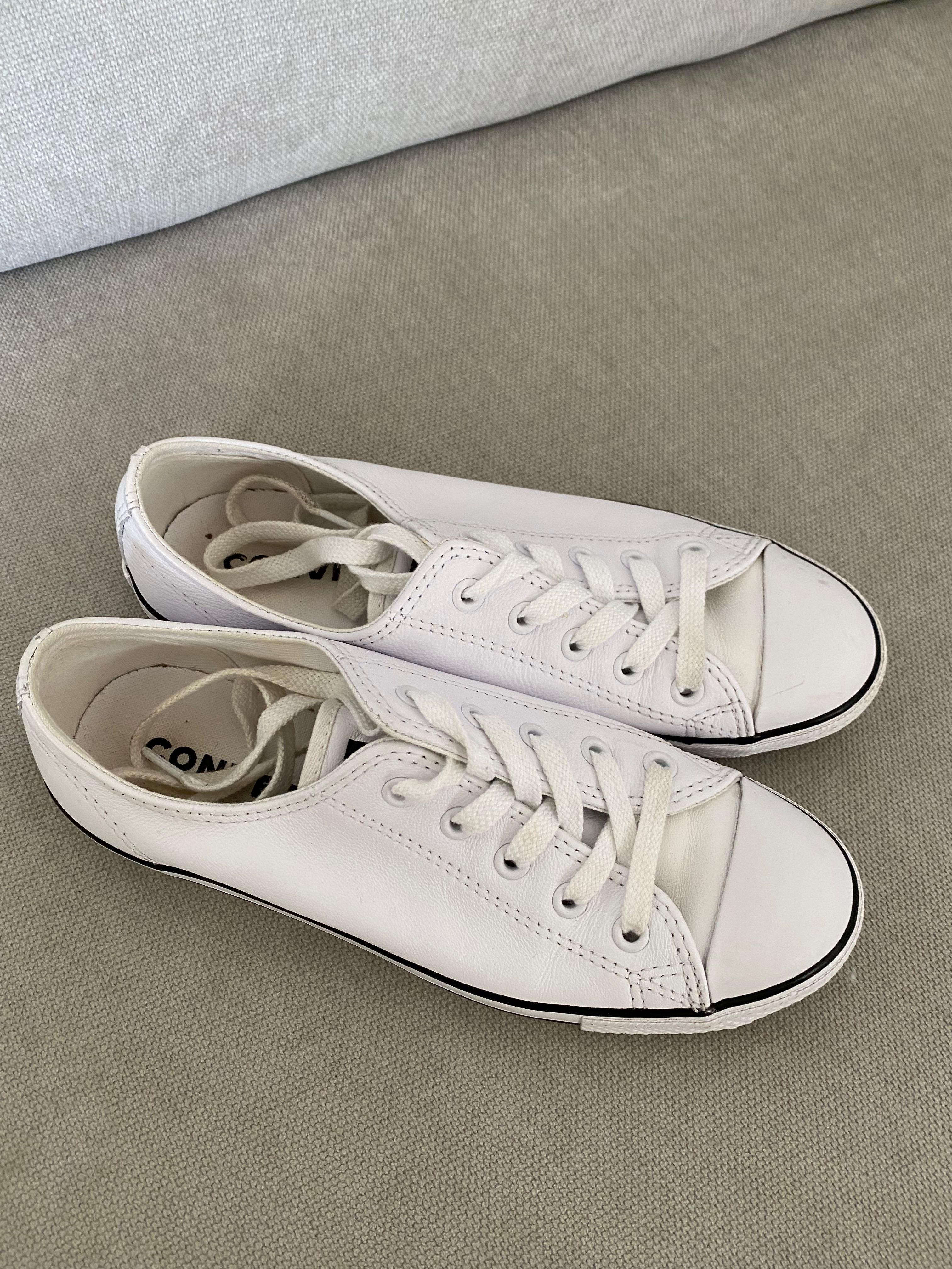 Кеды белые кожаные женские Converse original 6us/4uk/37eur/23cm