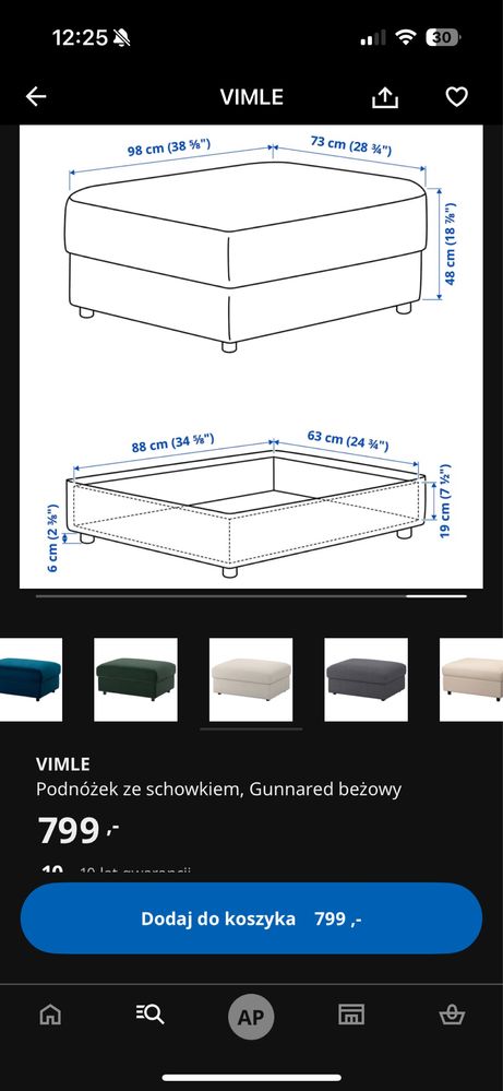 Podnóżek puf ikea