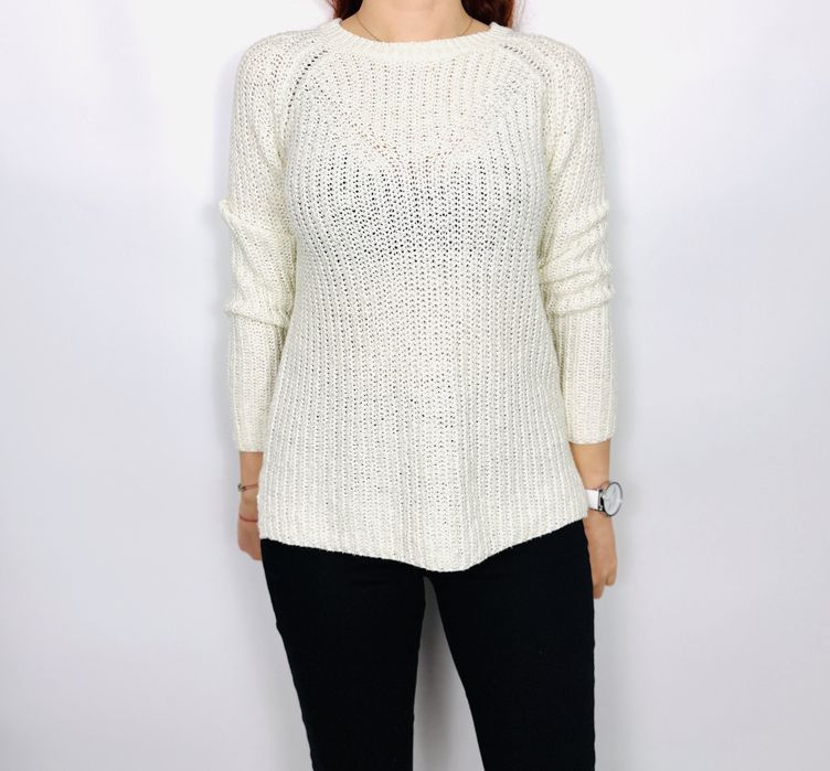 Kremowy sweter o luźnym splocie S 36 Only