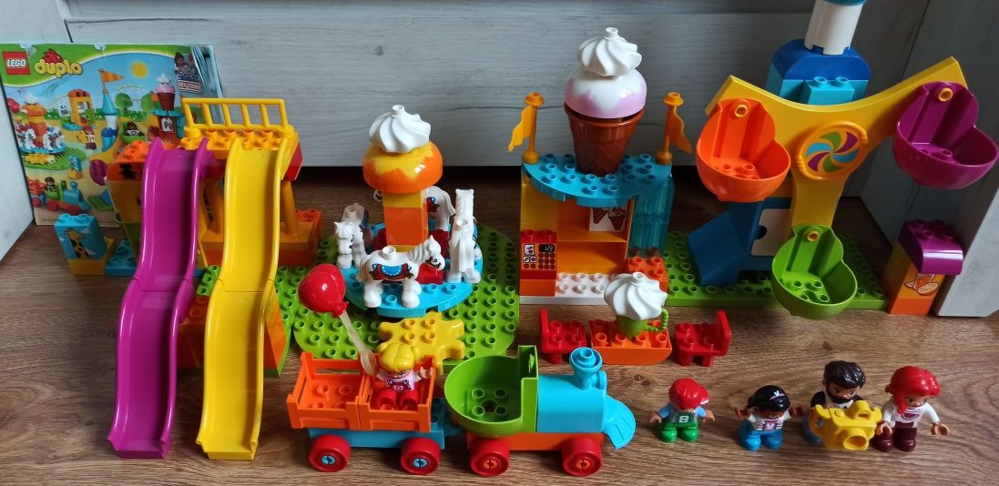 LEGO DUPLO 10840 duże wesołe miasteczko młyn karuzela zjeżdżalnie 2+