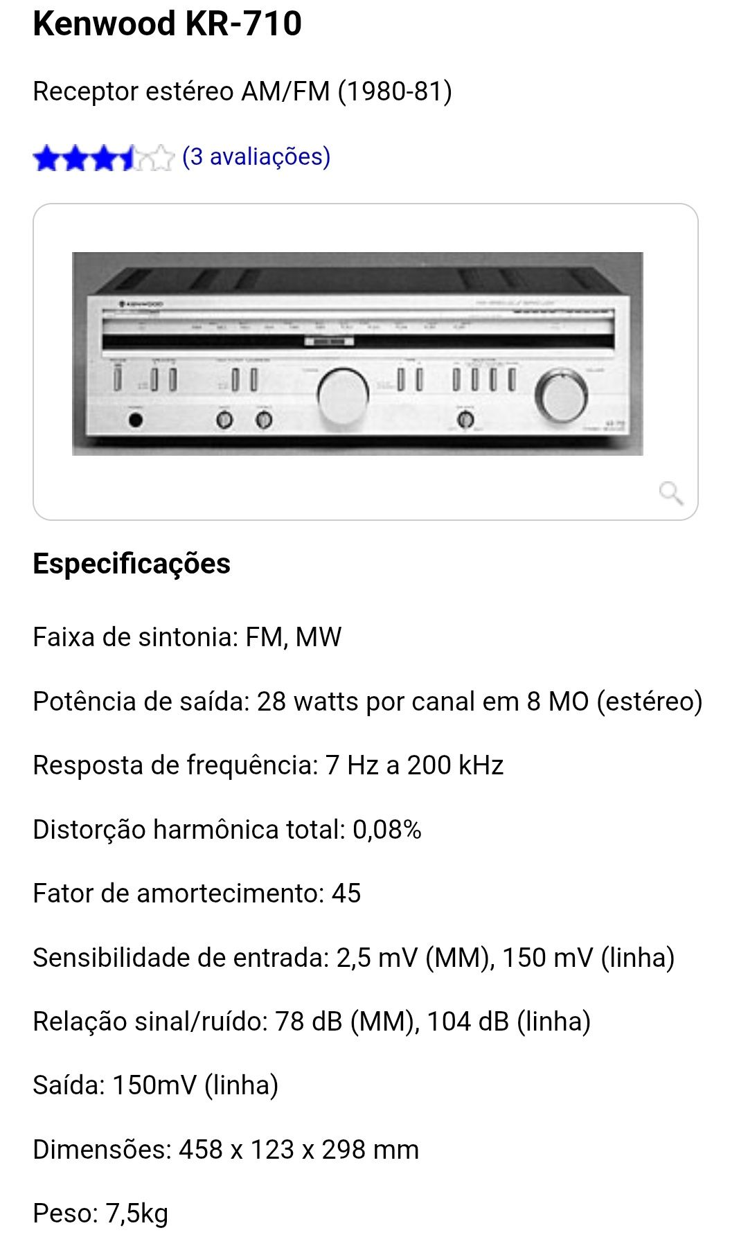 Kenwood Receiver KR 710