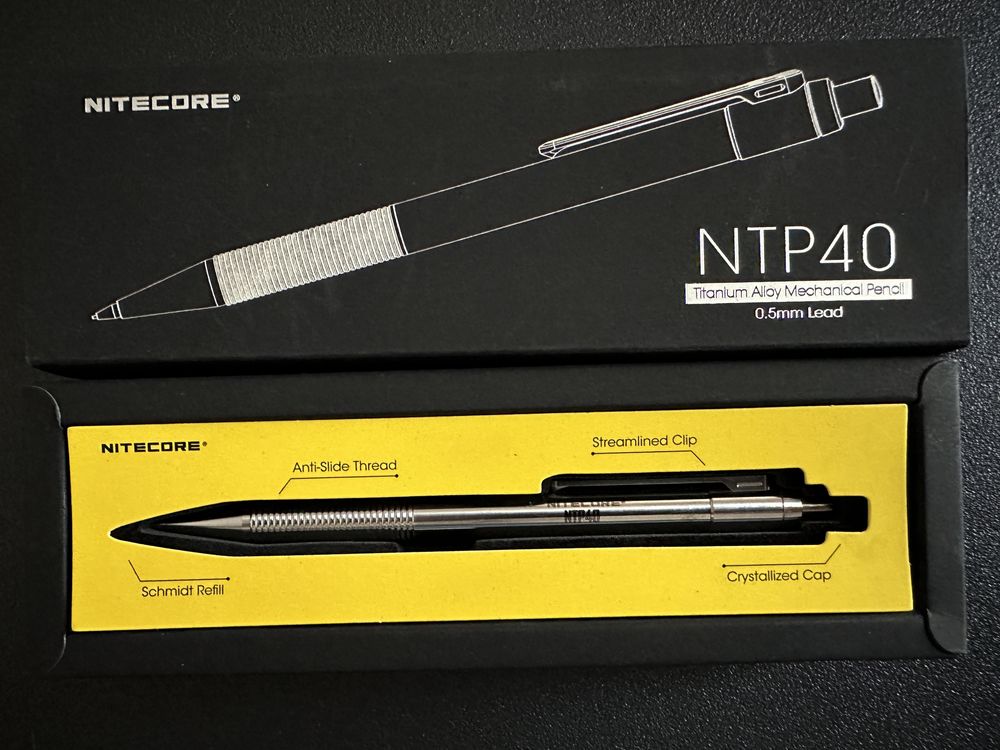 Lapiseira Nitecore NTP40, em Titânio