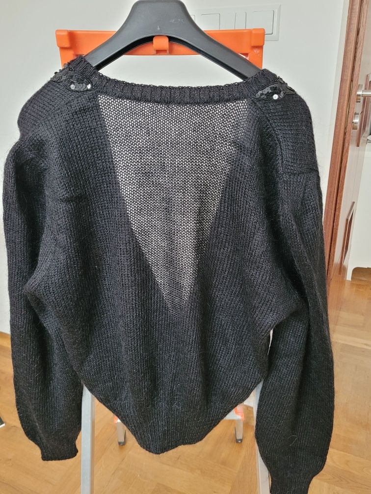 Sweter kardigan cekiny angielski zapinany rozmiar 44 46 48