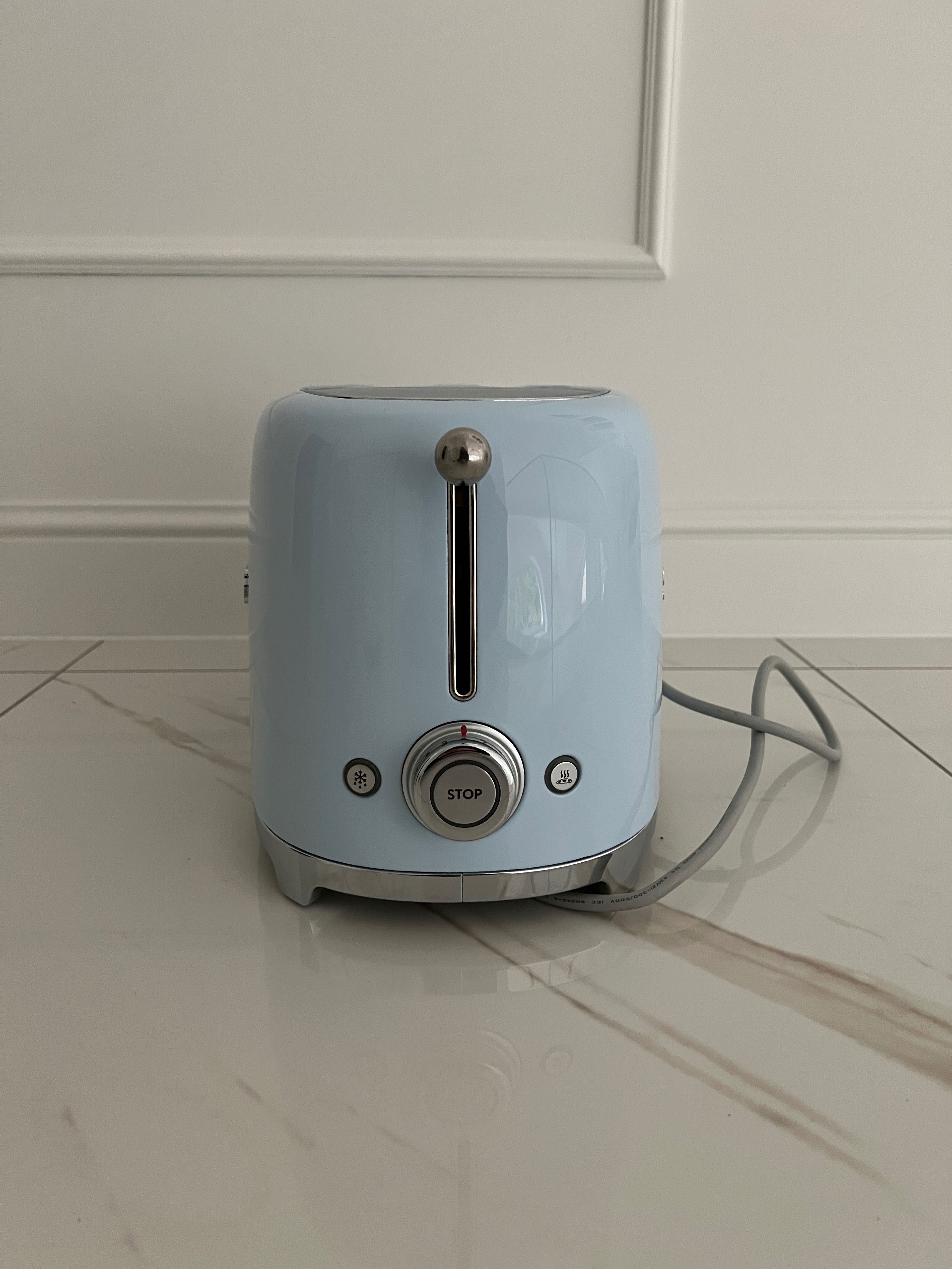 Toster SMEG na 4 kromki, 50's style, pastelowy błękit