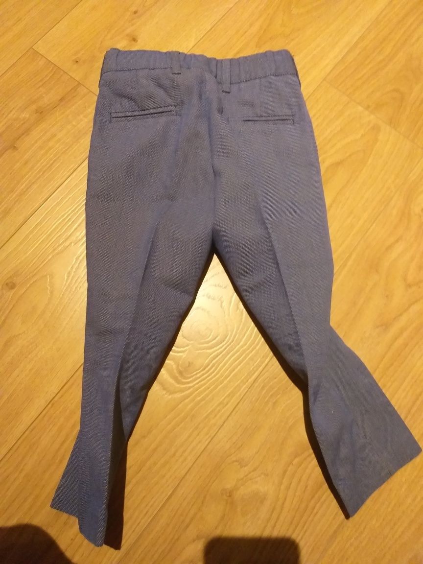 Eleganckie spodnie na kant, garniturowe, rozmiar 98, jak nowe