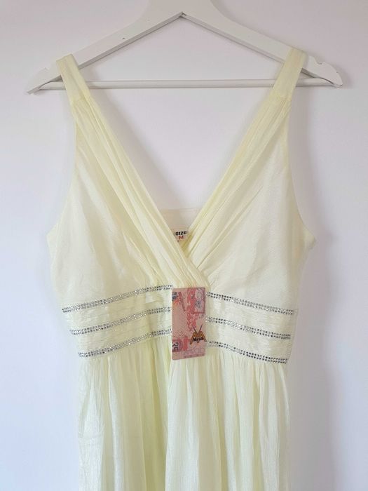 Nowa sukienka M 38 kopertowa żółta ciążowa komunia chrzciny wesele