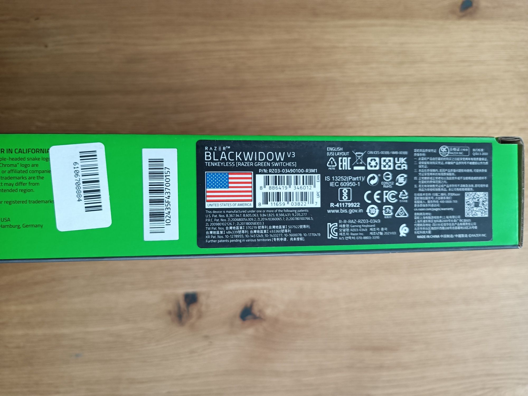 Klawiatura mechaniczna Razer BlackWidow V3 Tenkeyless Yellow Switch