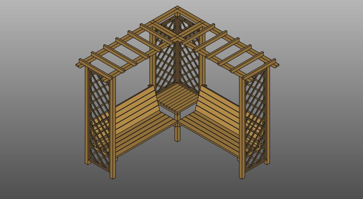 ławka pergola narożnikowa