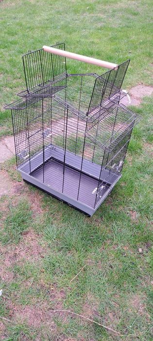 Klatka dla ptaków+poidełko,dozownik karmy i zabawka