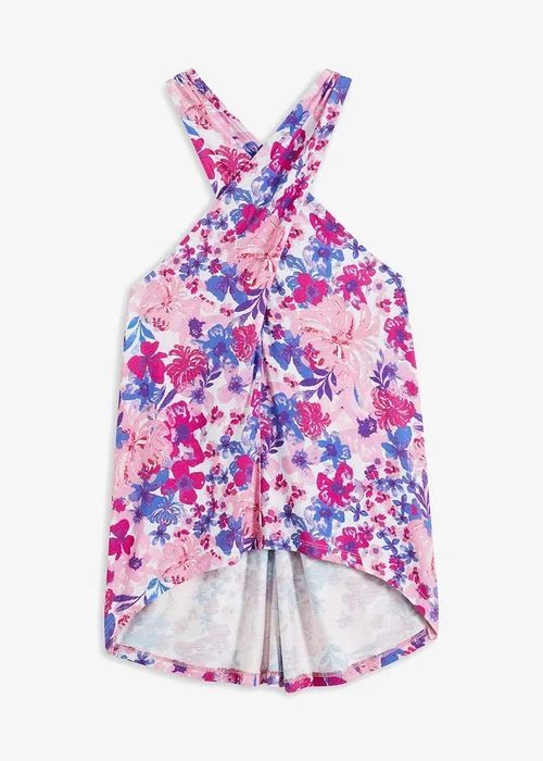 B.P.C top z dekoltem halter w drobne kwiatuszki 48/50.