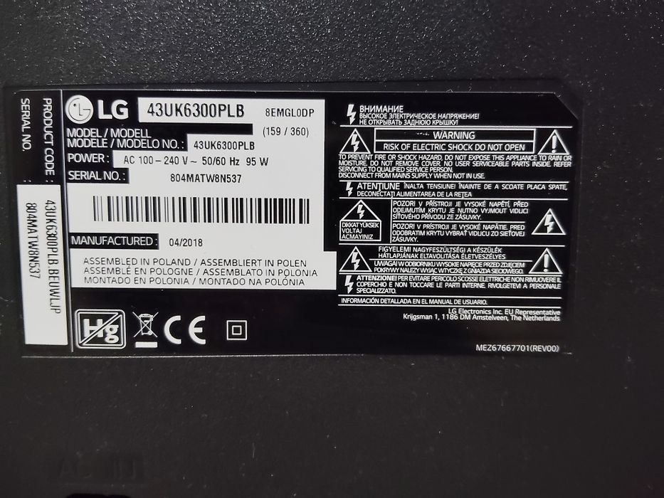 Smart TV LG para peças