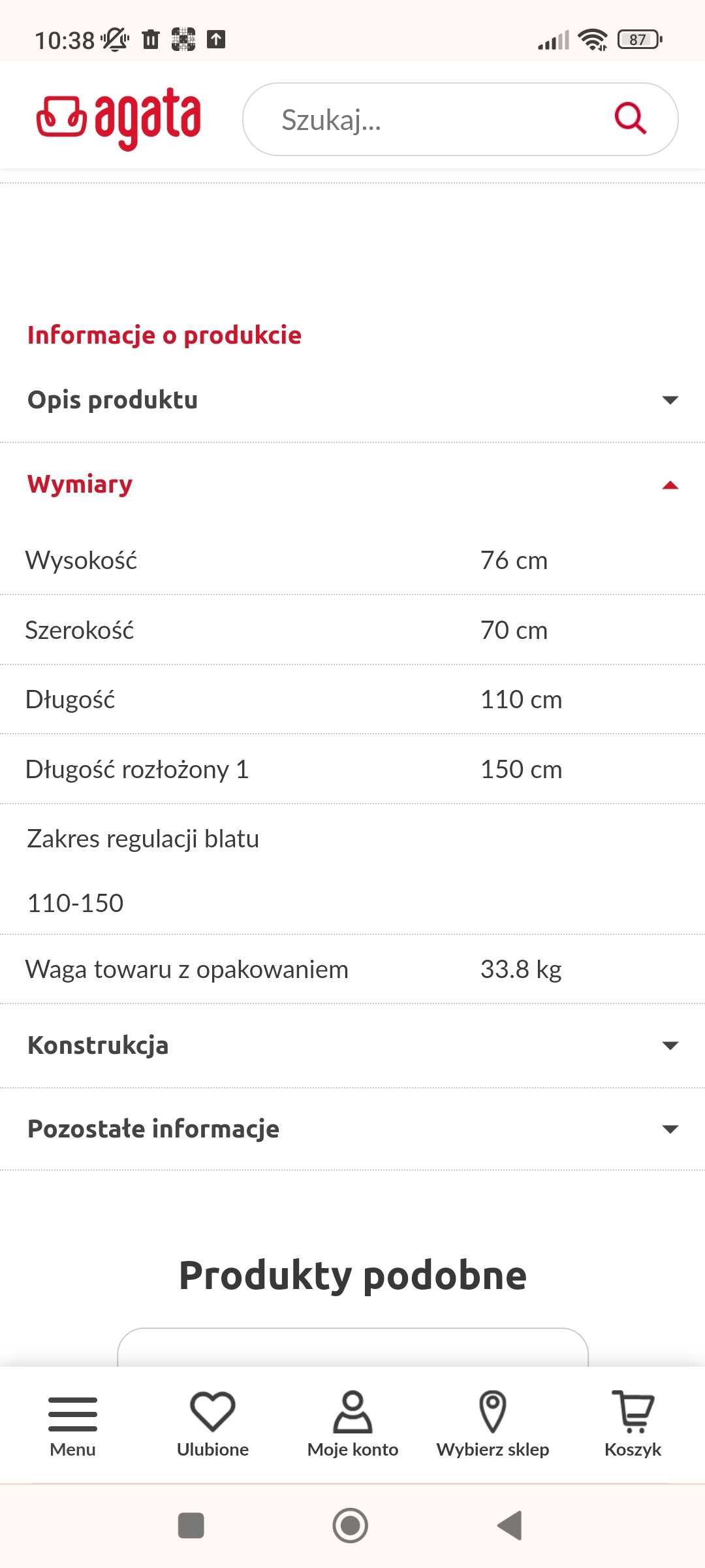 Stół +. 4 krzesła