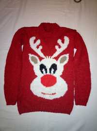 Новогодний свитер для девочки р 140-146