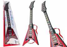 Gitara Elektryczna Dla Dzieci Światła Melodie Czerwona. Leantoys