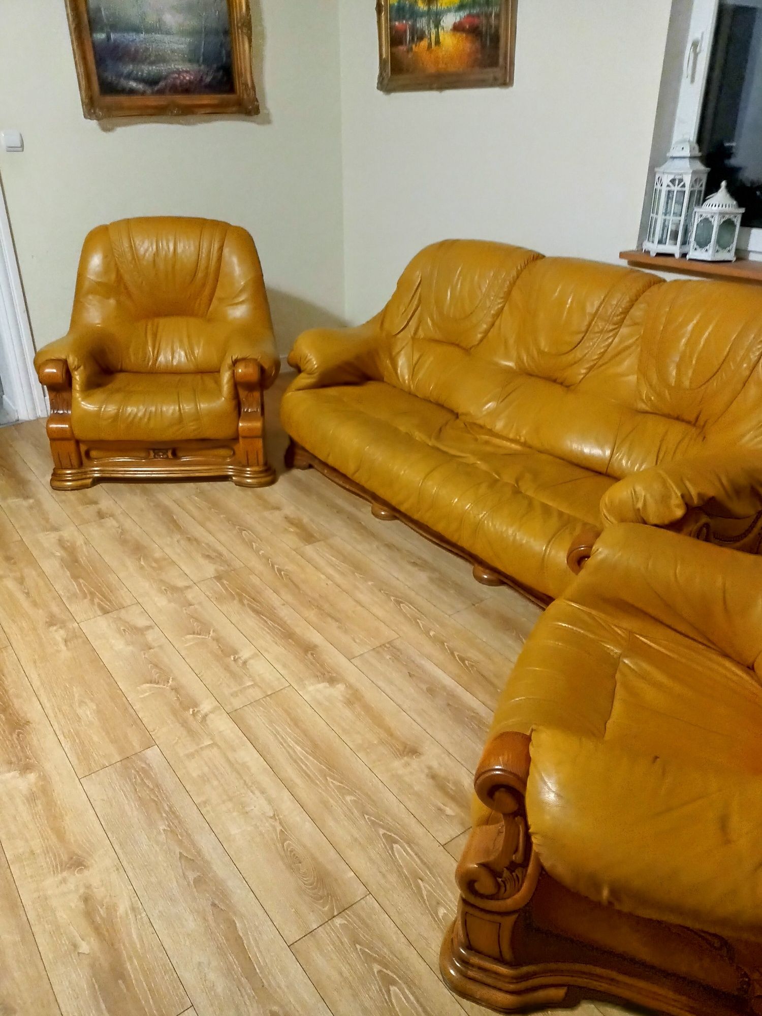 Sofa skórzana plus fotele
