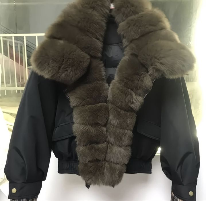 Куртка, пуховик, парка, с воротником з хутра ліси