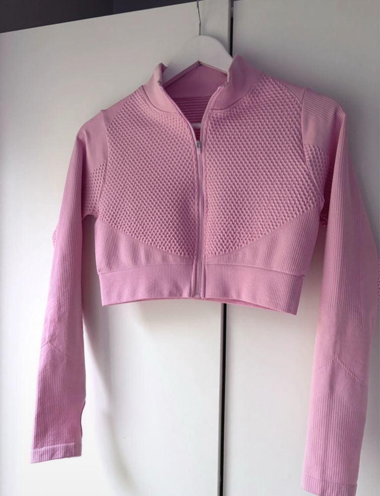 Krótka bluza bluzka sportowa 4F baby pink cukierkowy róż