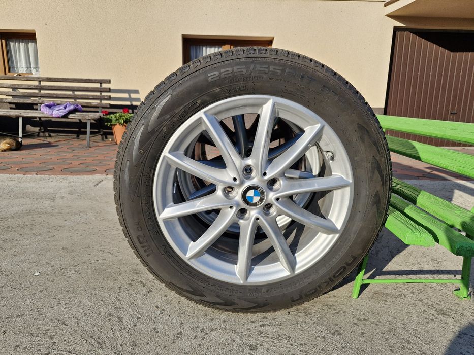 Koła BMW aluminiowe, opony zimowe NOKIAN 225/55 R17 po jednym sezonie