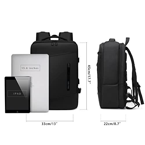 Seafew unisex plecak podróżny, czarny, prosty, model G na laptopa itp