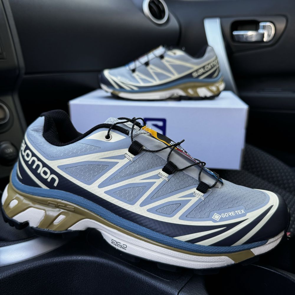 Чоловічі термо кросівки саломон Salomon XT6 beige Gore Tex осінь зима