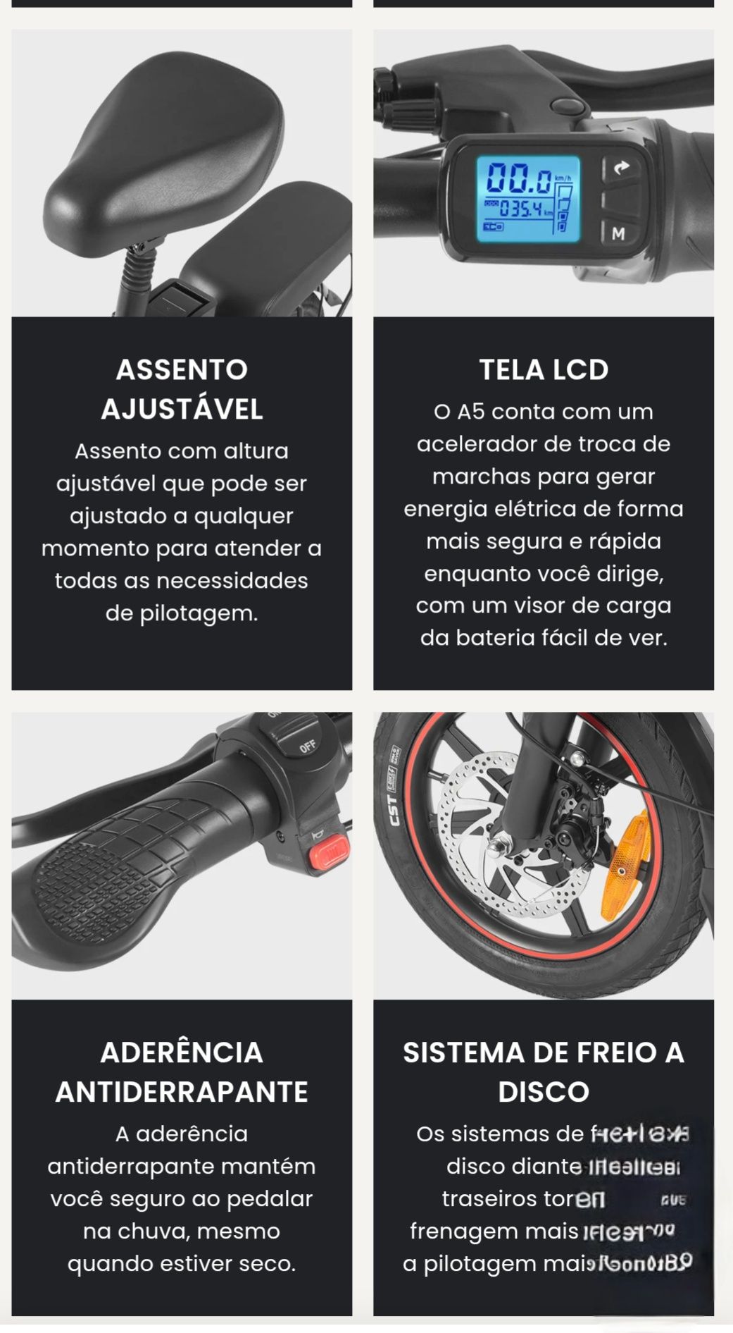 Bicicleta elétrica dobrável completa DYU A5 de 14 polegadas