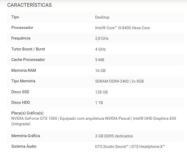 Baixa de Preço - HP Omen 880-119np - Computador de Gaming de Alta Perf