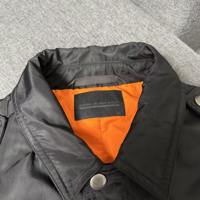 Нейлонова куртка бомбер чорна з коміром diesel black gold 48 m