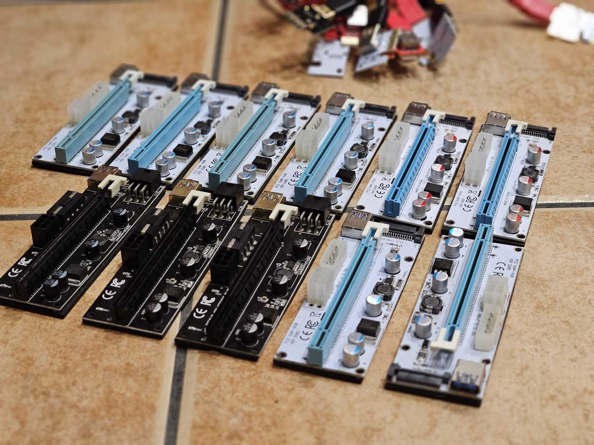 Risers para mining Versão 008S e 009S, PCI-E 1x p/ 16x