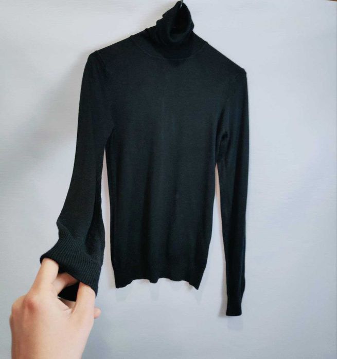 Golf Damski Czarny Wiskozowy Dlugi Rekaw Zara (S)