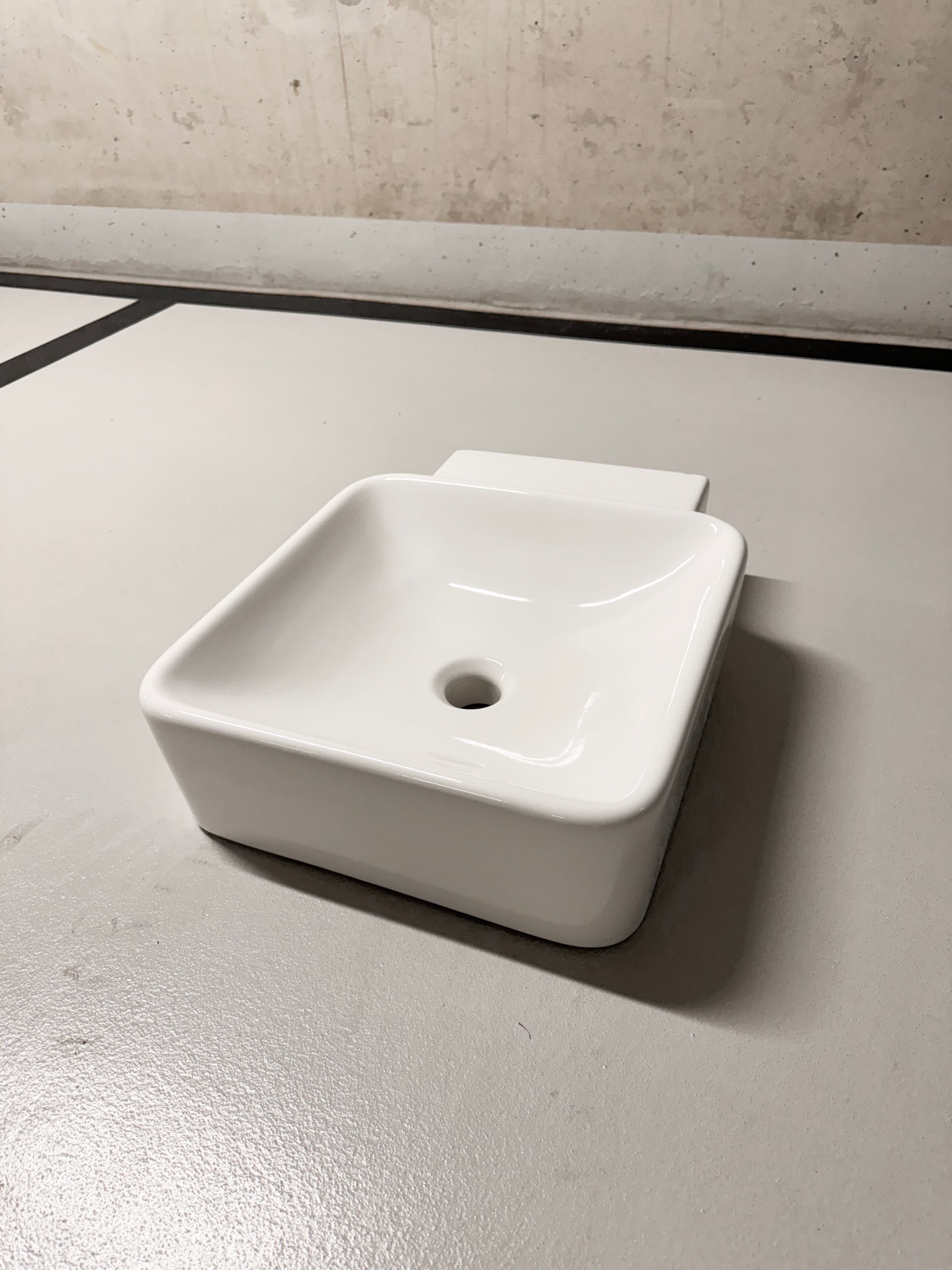 Umywalka ścienna nablatowa Simas Flow włoska 40 x 50 biała ceramiczna
