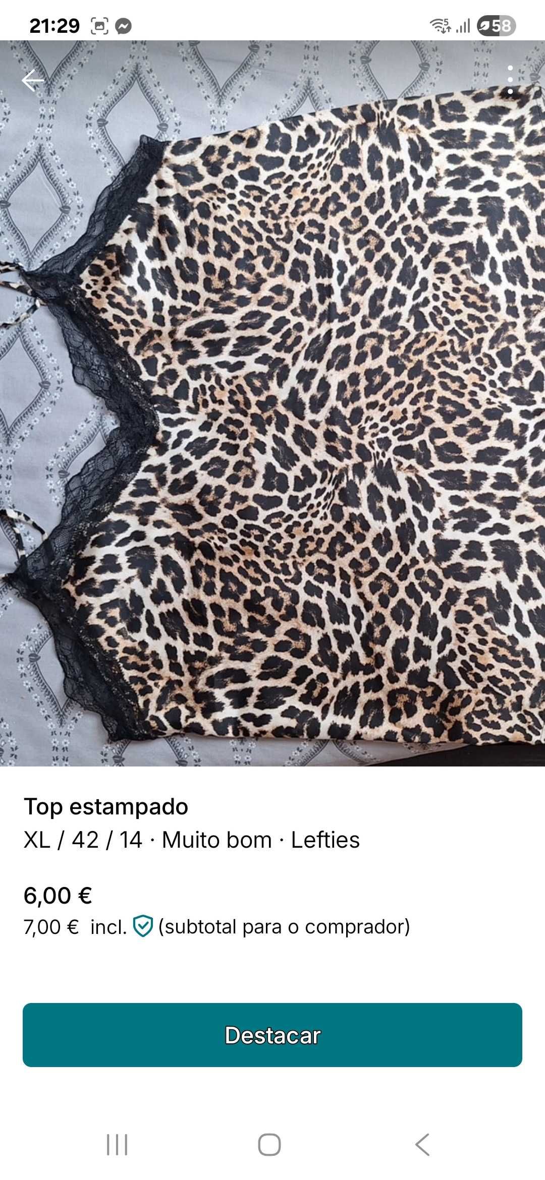 Top em cetim novo
