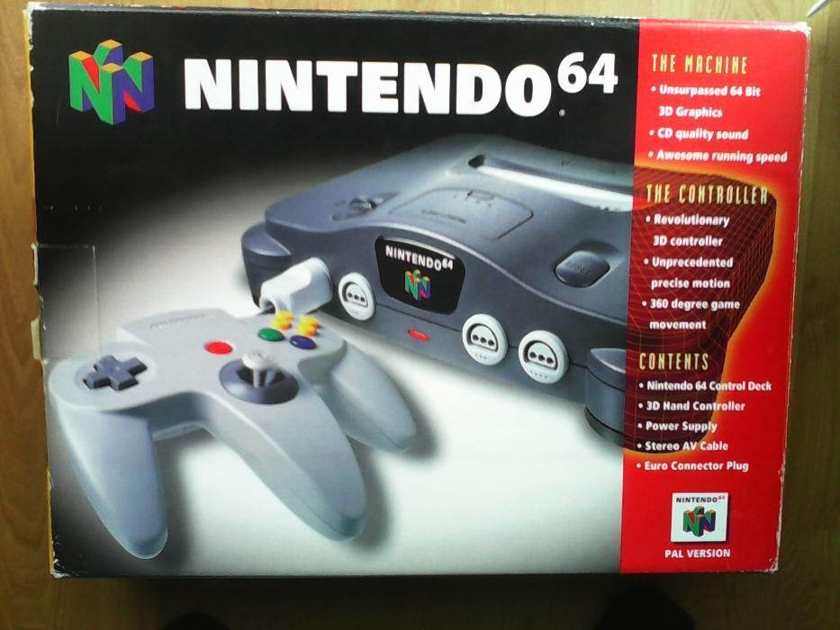 consola n64 + super mario 64 + wave race (tudo com caixas)