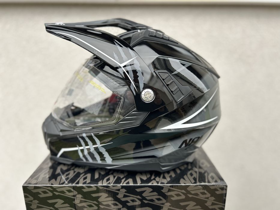 Kask motocyklowy enduro,quad,cross NAXA CO3 rozmiar L, Blenda, szyba!
