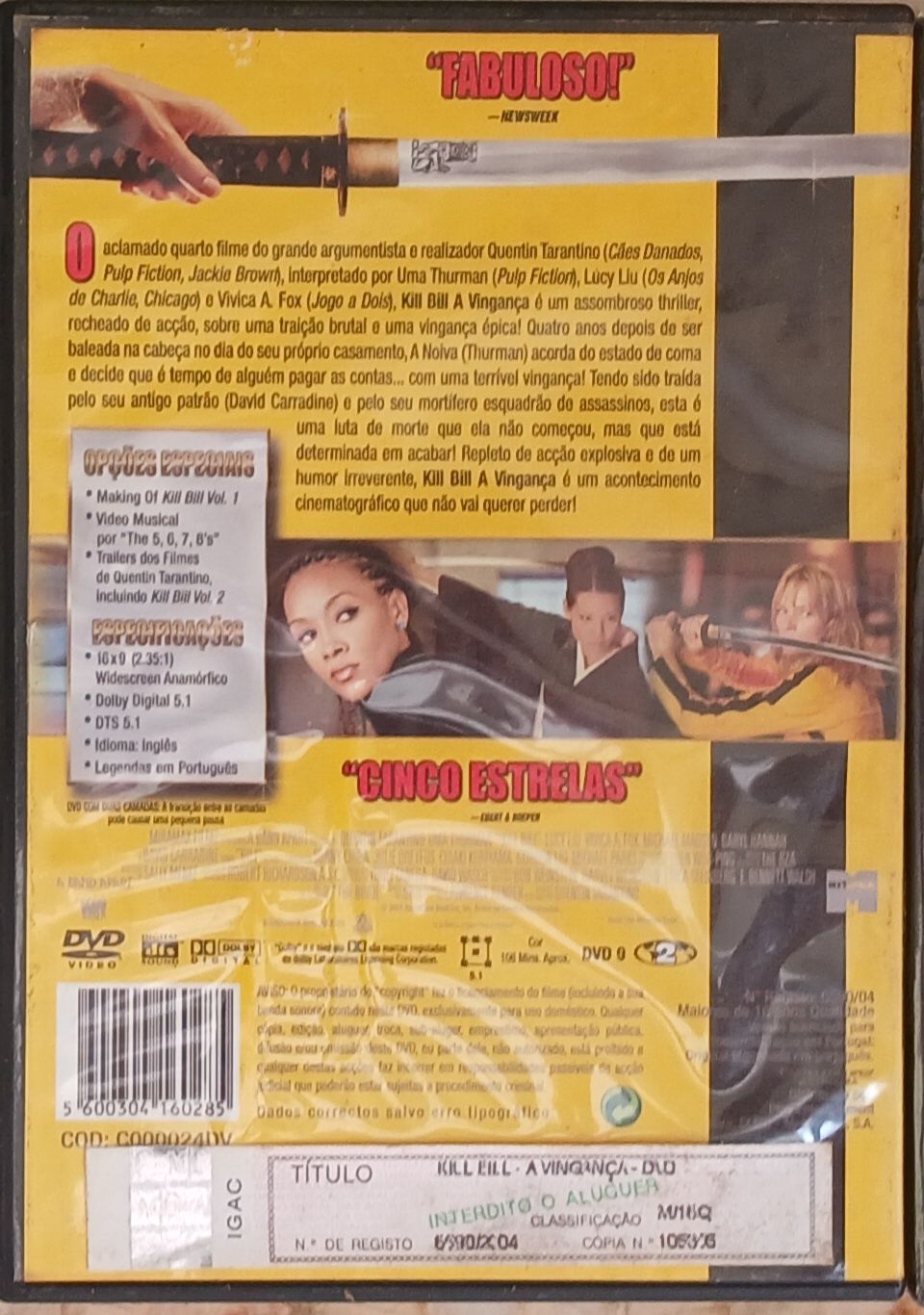 DVD Kill Bill Volume 1 Quentin Tarantino