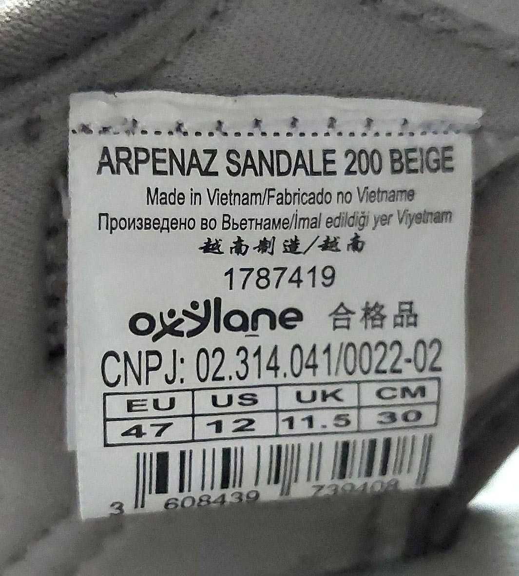 Sandały "Quechua" Arpenaz 200 - rozmiar 47 - nowe z przeróbką.