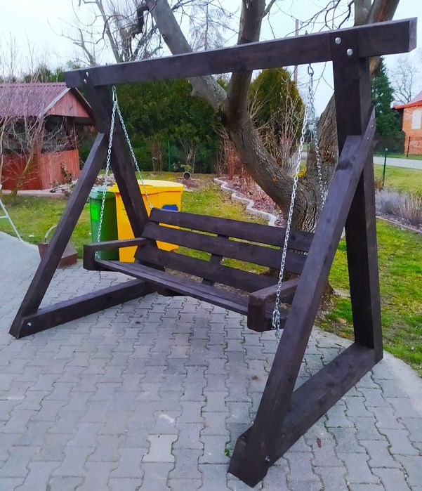 Huśtawka Ogrodowa Hustawka Drewniana Ozdoba Ogrodu Jedyna Taka