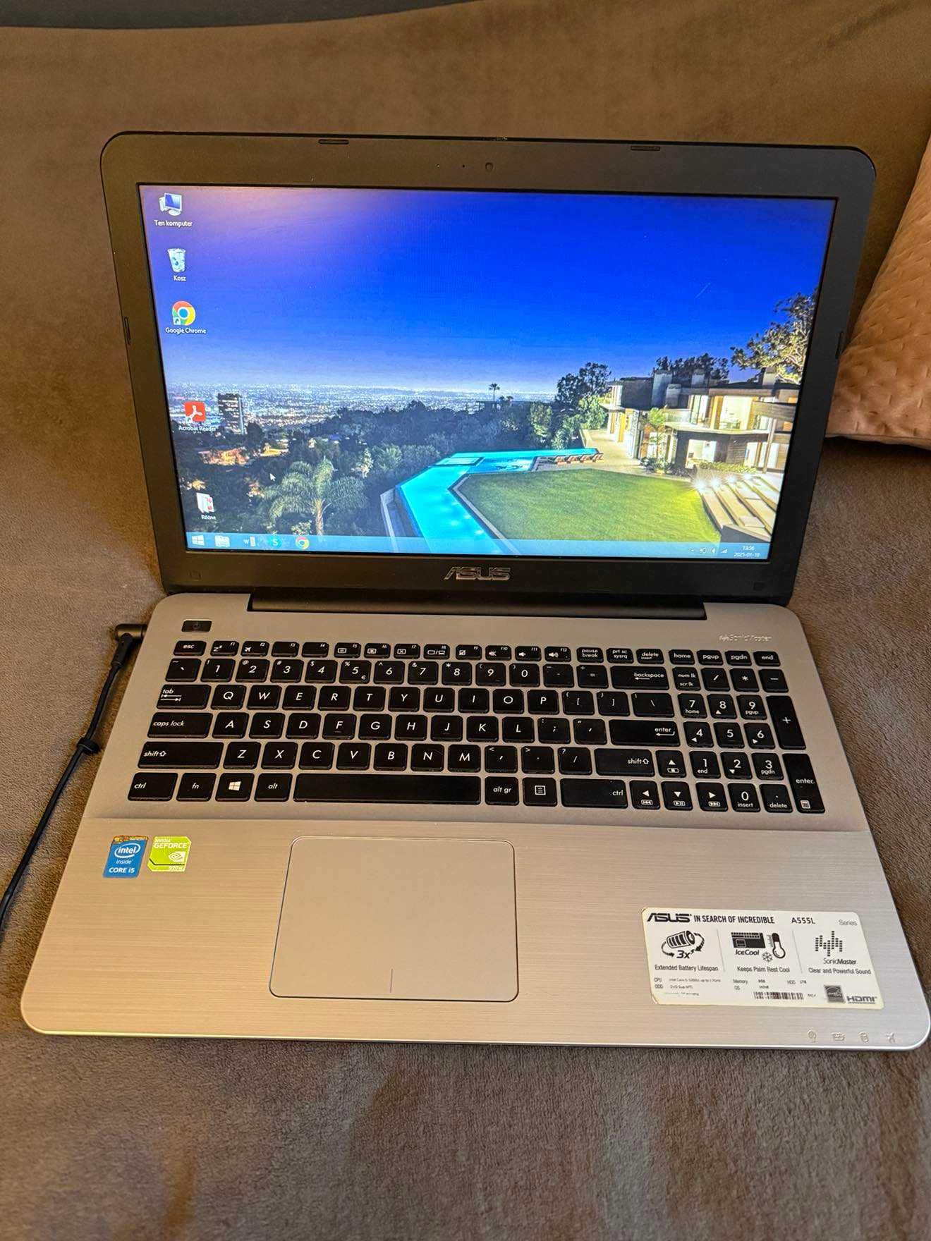 Laptop ASUS A555L, HDD, Intel Core i5, 8GB RAM, dysk 1TB