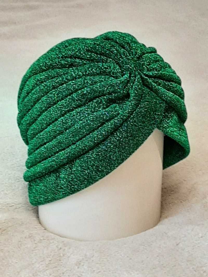 Turban damski na głowę zielony 59/60