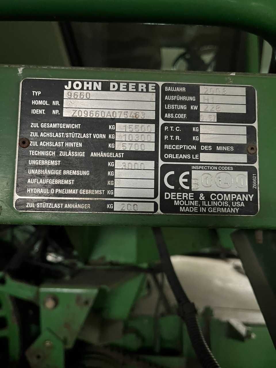 Комбайн John Deere 9660 WTS 2003 р 6092 м/г