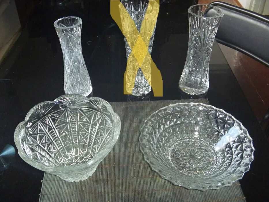 Вазы-Конфетницы-Ладьи ХРУСТАЛЬНЫЕ  (новые и б/у).